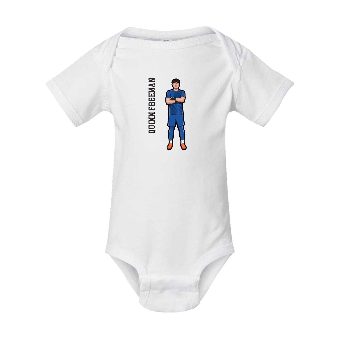 Baby Onesie — Name Vertical in White