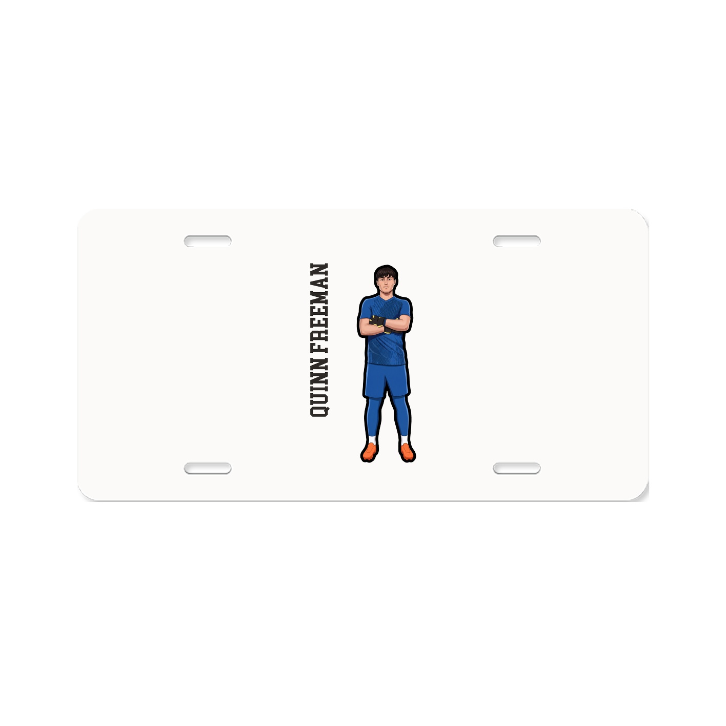 License Plate — Name Vertical in Classic