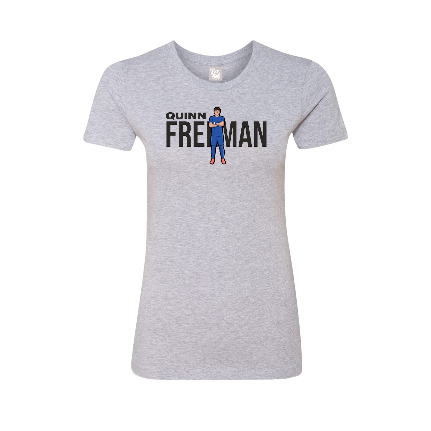 Fitted Women's Tee — Player Name in Grey