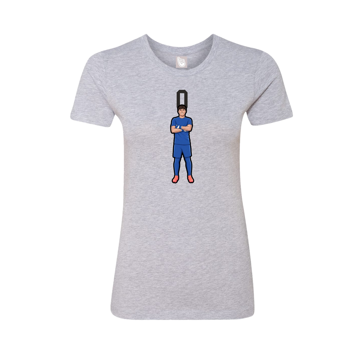 Fitted Women's Tee — Number Top in Grey