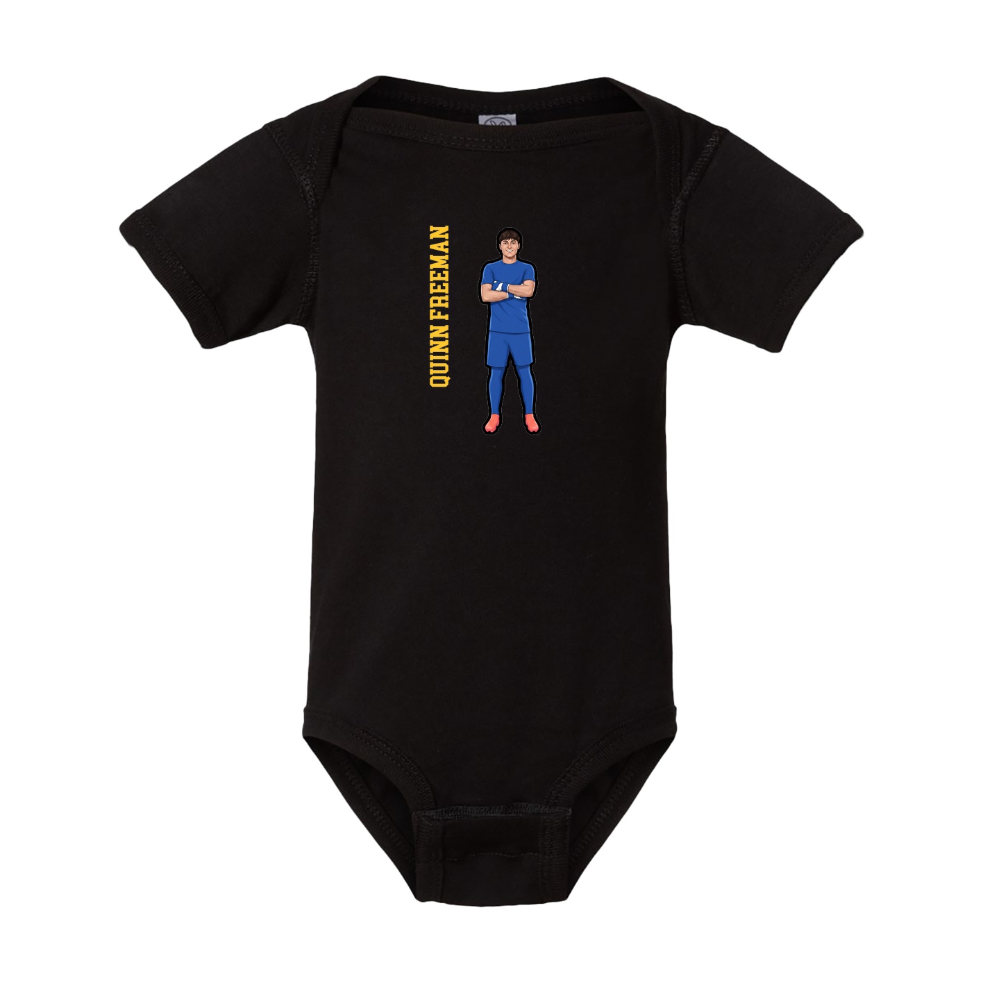 Baby Onesie — Name Vertical in Black