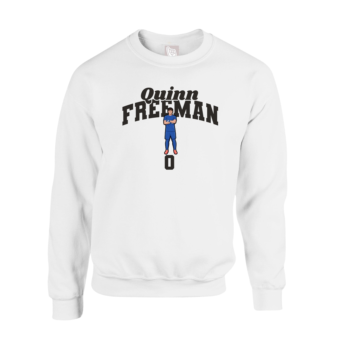 Fleece Crew — Signature Arch in White