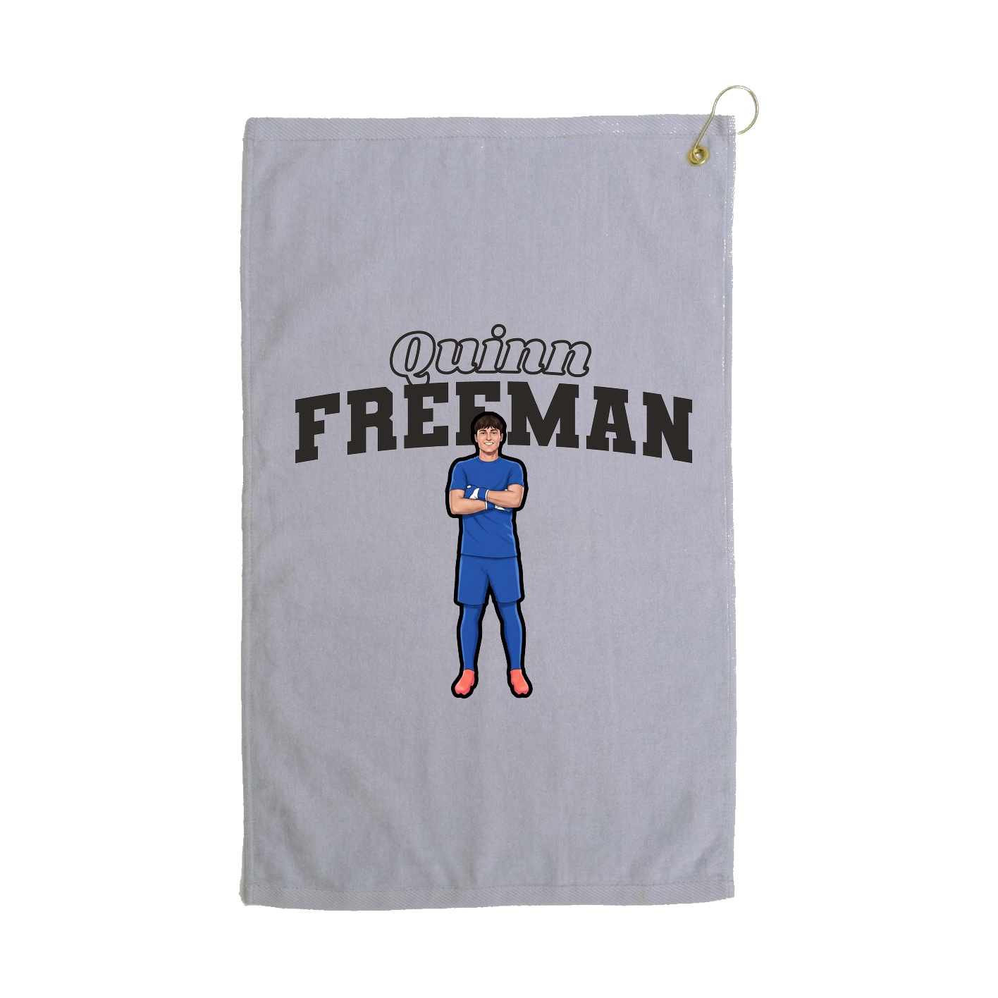 Golf Towel — Name Arch in Grey