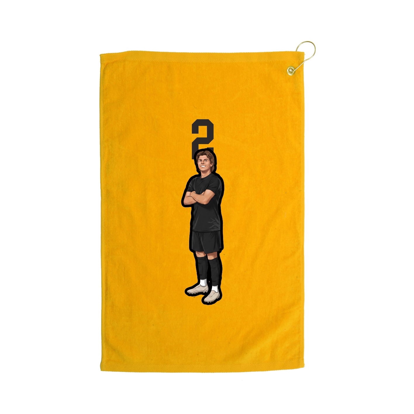 Golf Towel — Number Top in Gold
