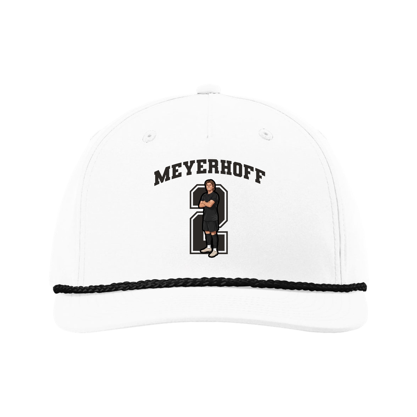 Five-Panel Classic Rope Cap — Number in White