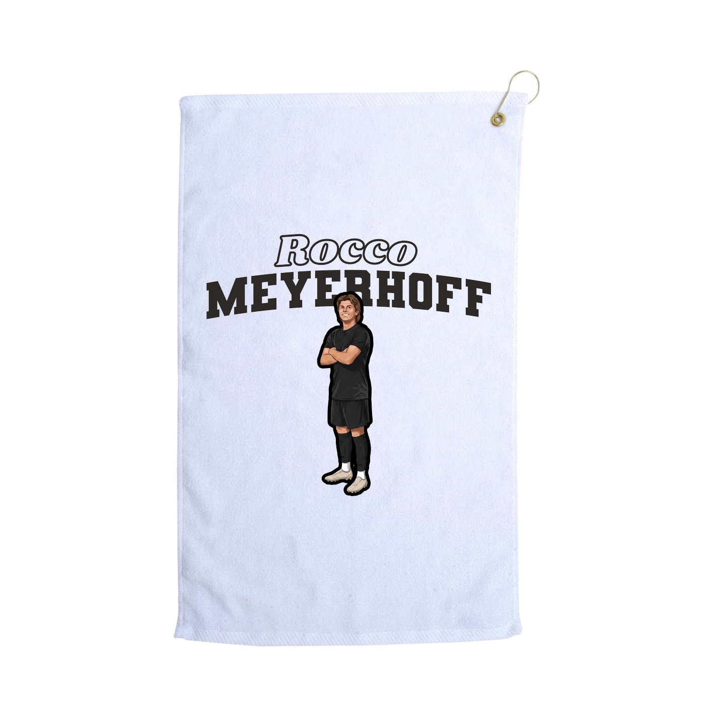 Golf Towel — Name Arch in White