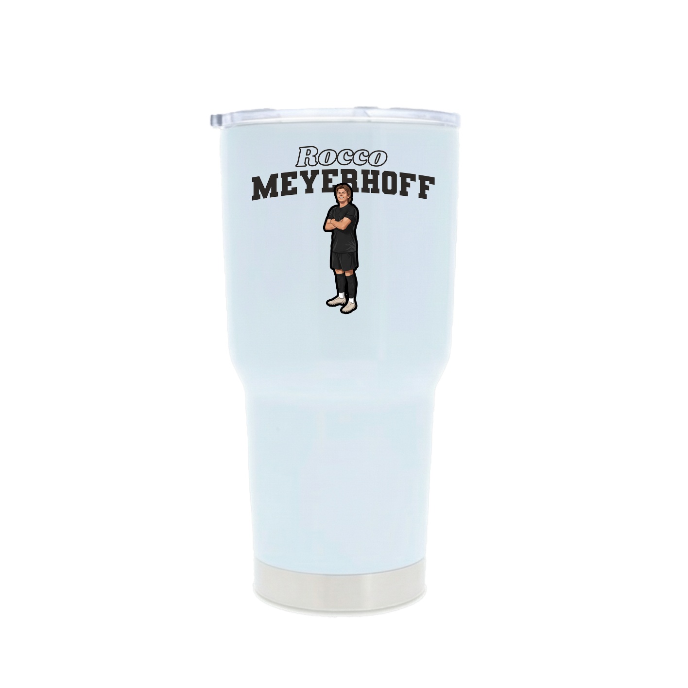 30oz Stainless Steel Tumbler — Name Arch in White