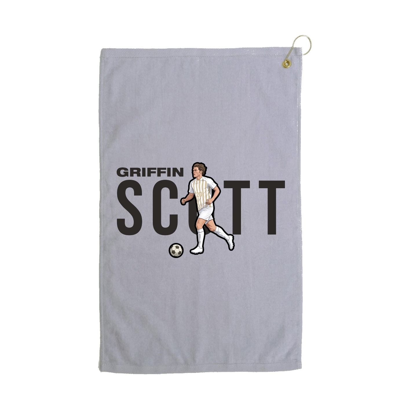 Golf Towel — Player Name in Grey
