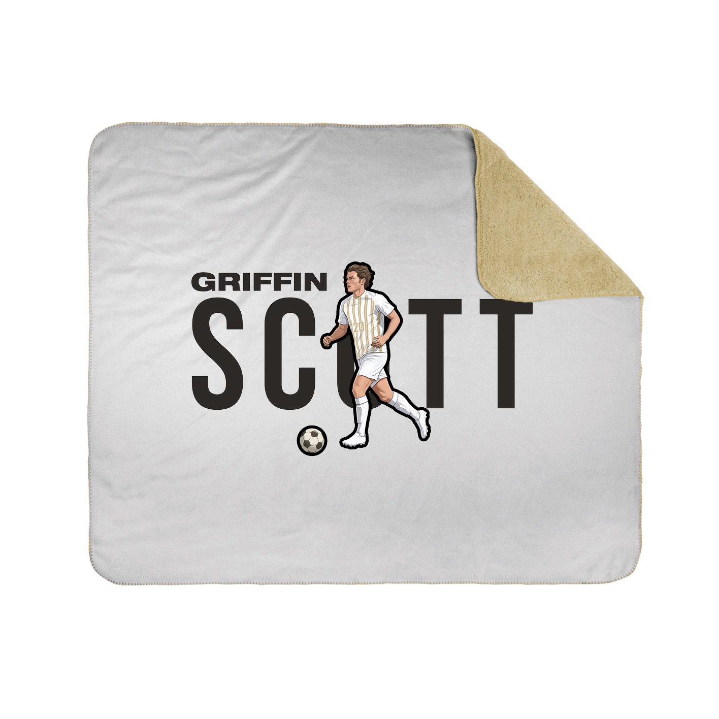 Throw Blanket — Player Name in White