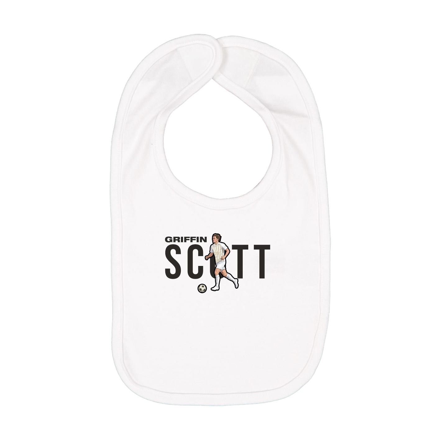 Infant Bib — Player Name in White