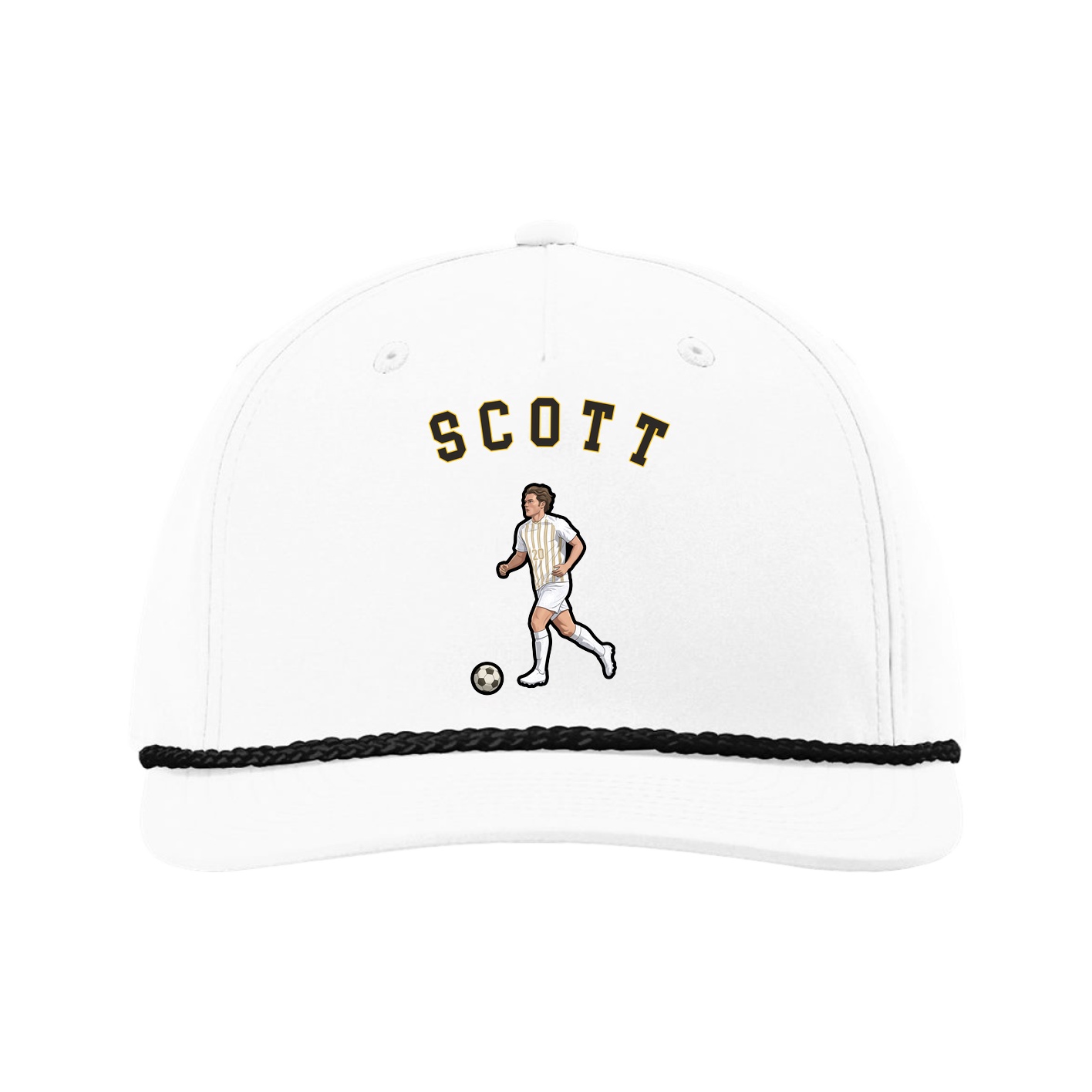 Five-Panel Classic Rope Cap — Shirsey Arch in White