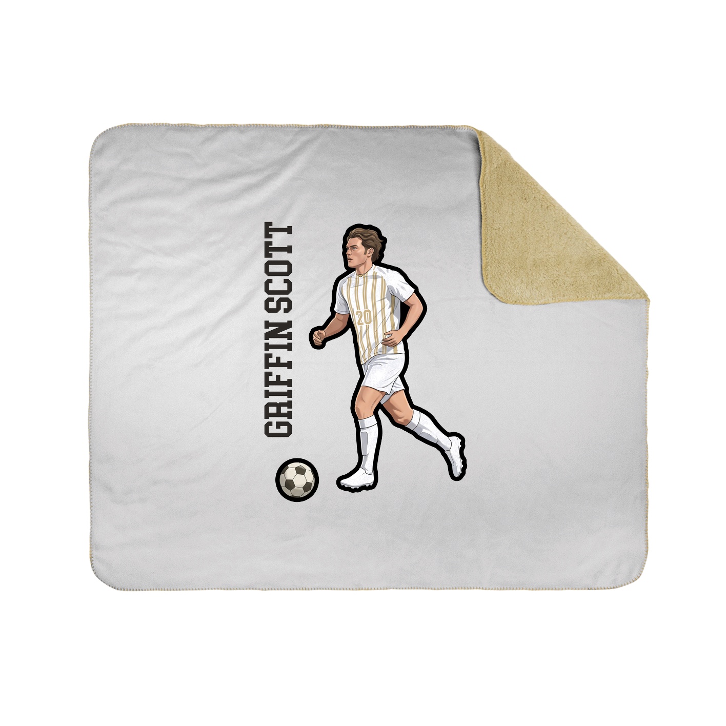 Throw Blanket — Name Vertical in White