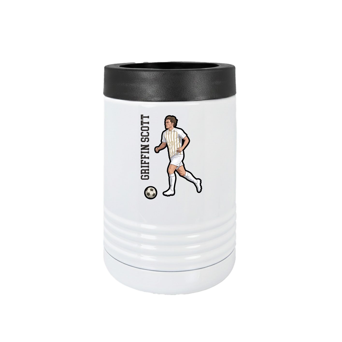 Beverage Holder — Name Vertical in White