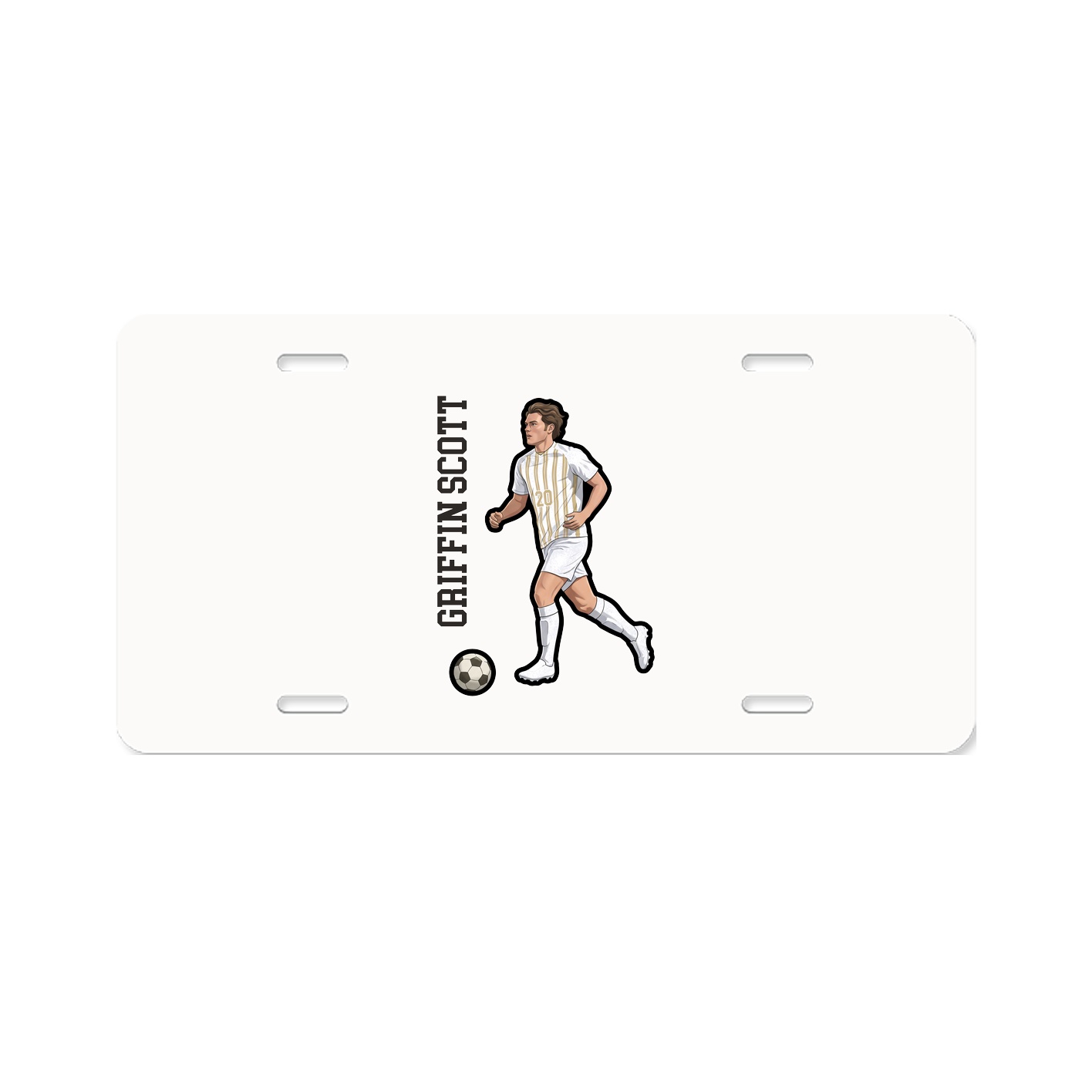 License Plate — Name Vertical in Classic