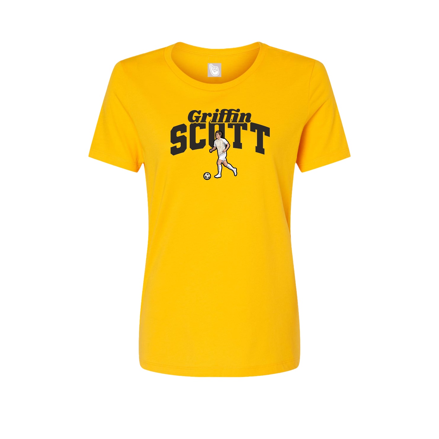 Fitted Women's Tee — Signature Arch in Gold