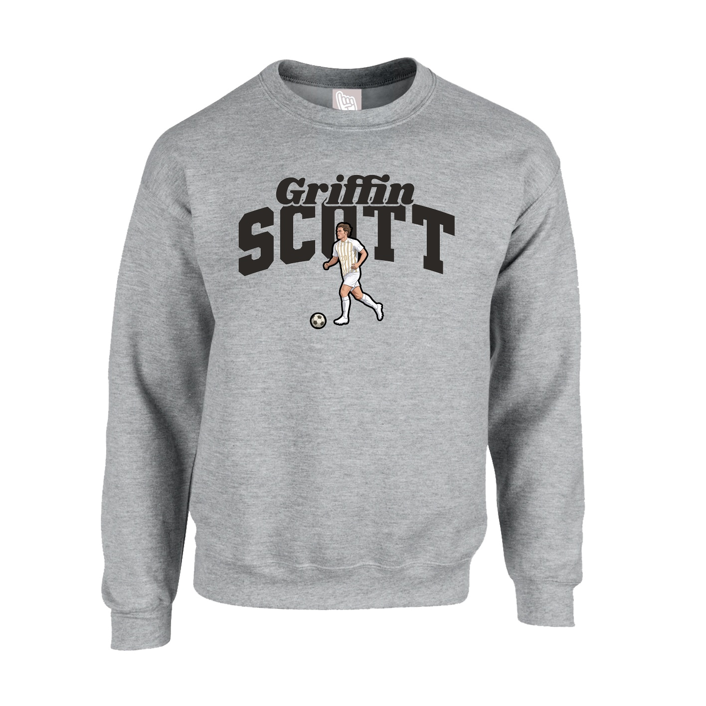 Fleece Crew — Signature Arch in Grey