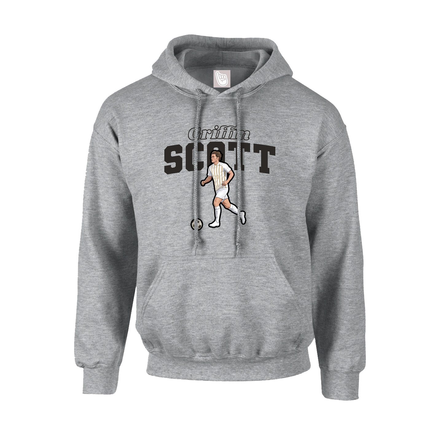 Hoodie — Name Arch in Grey