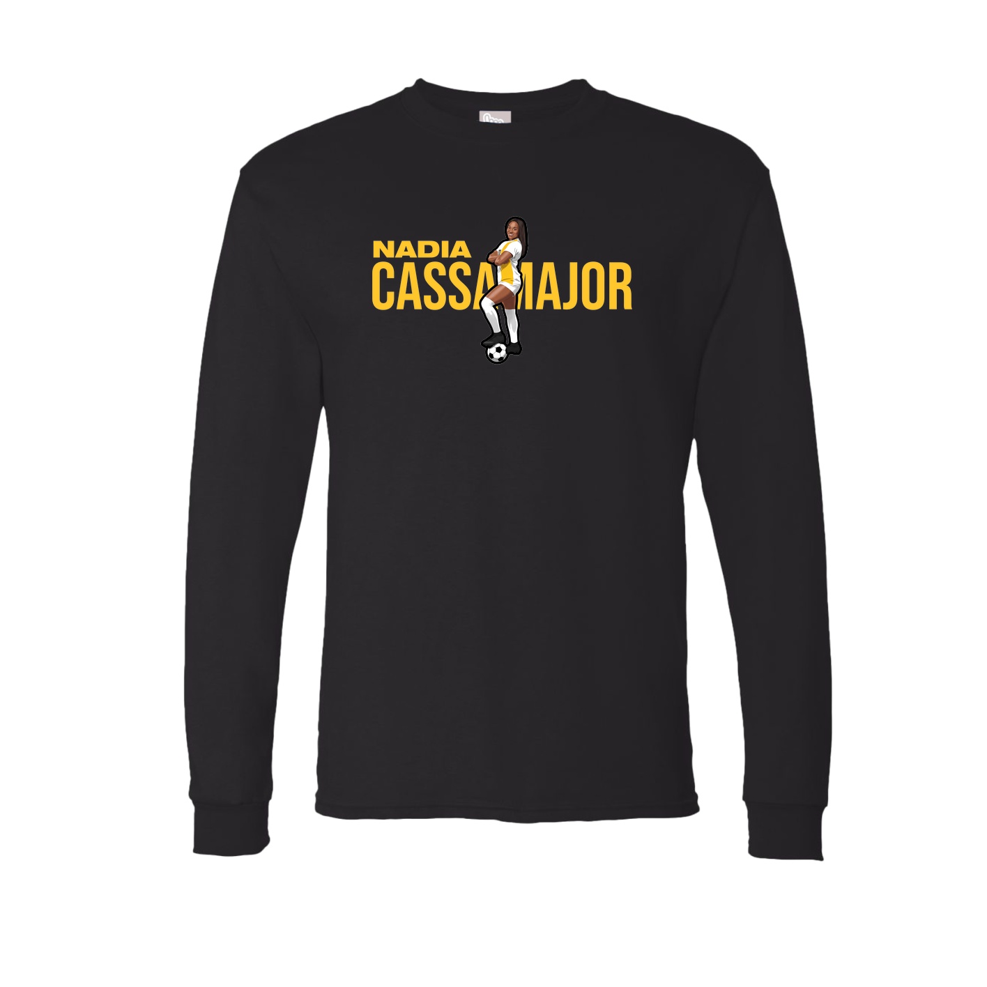 Long Sleeve Tee — Player Name in Black