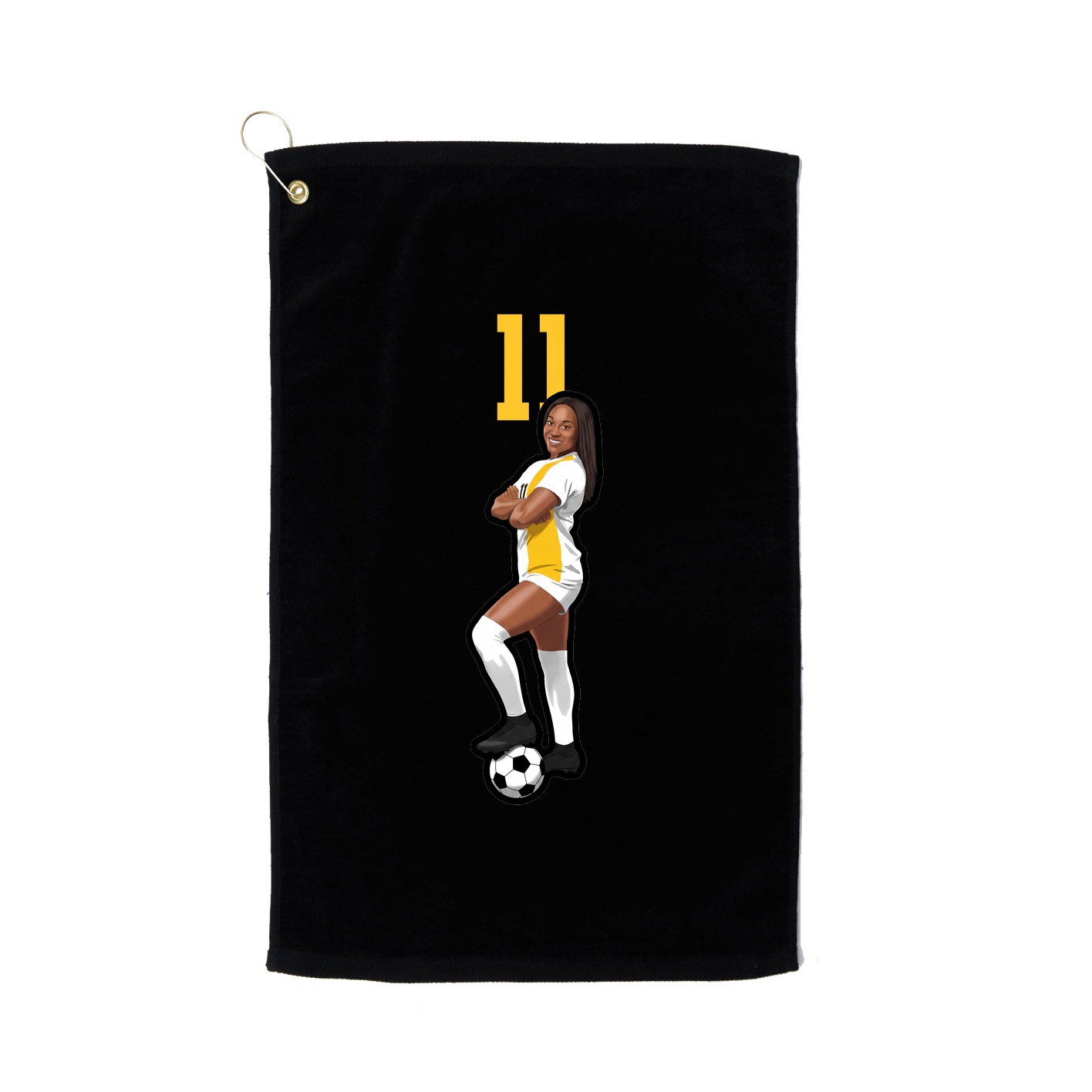 Golf Towel — Number Top in Black