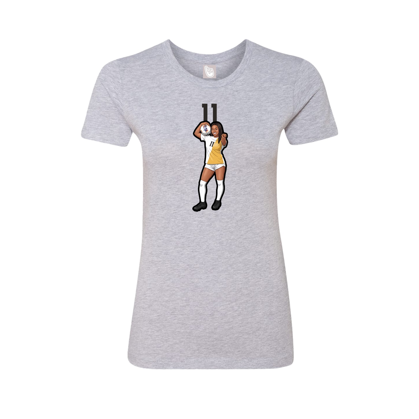 Fitted Women's Tee — Number Top in Grey