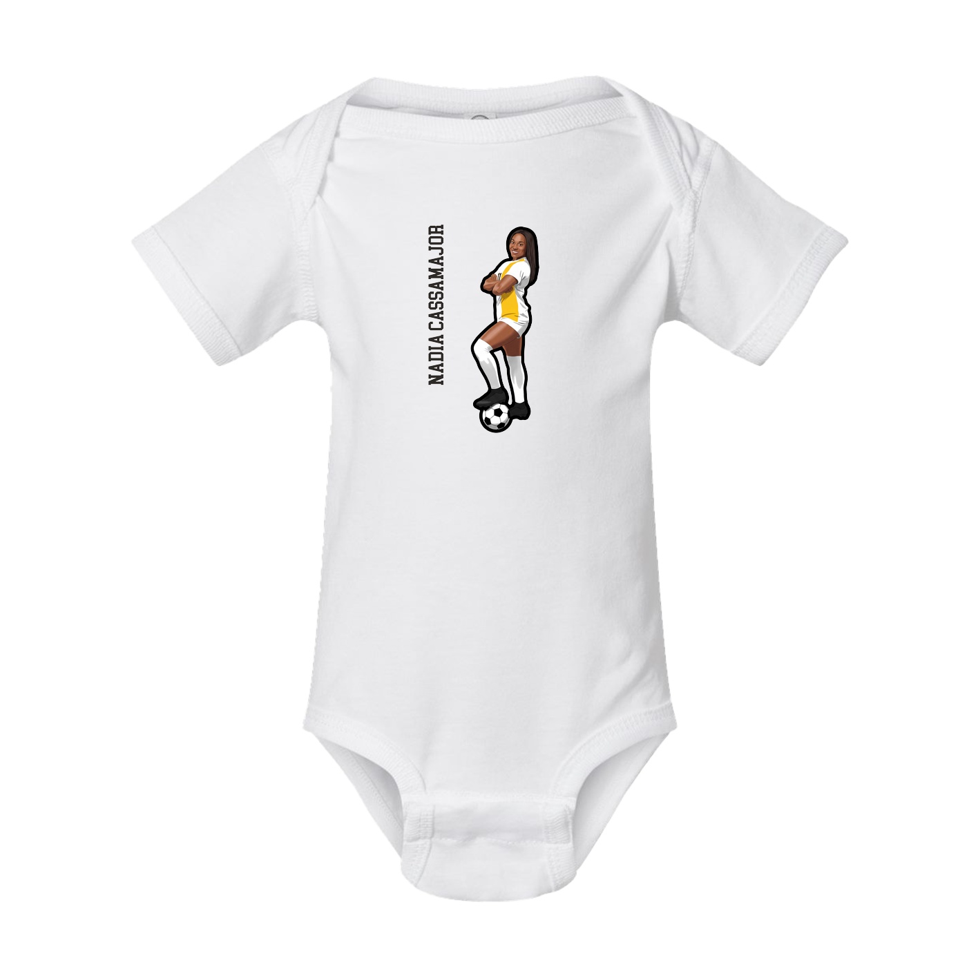 Baby Onesie — Name Vertical in White