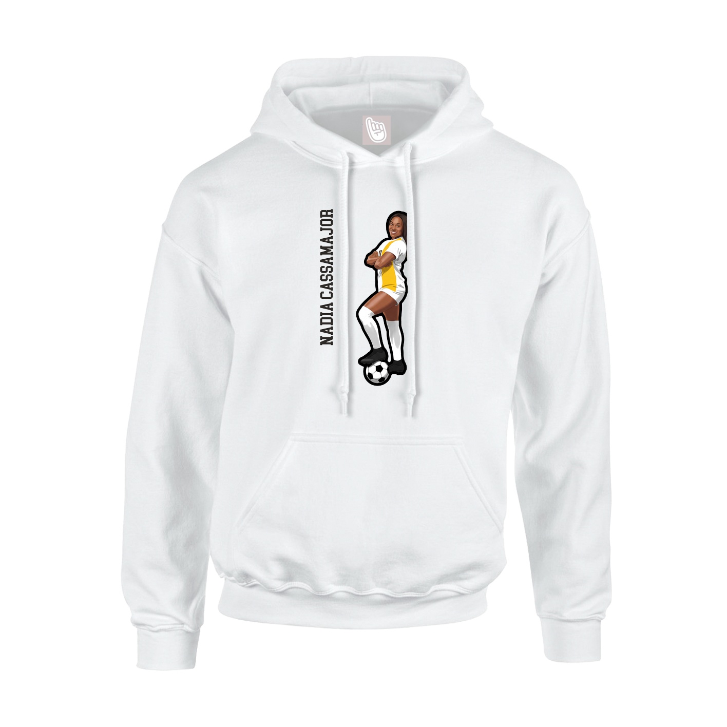 Hoodie — Name Vertical in White