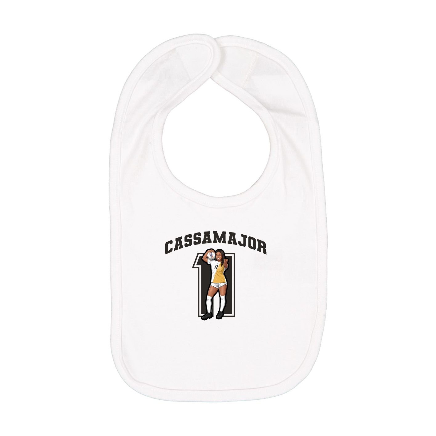Infant Bib — Number in White
