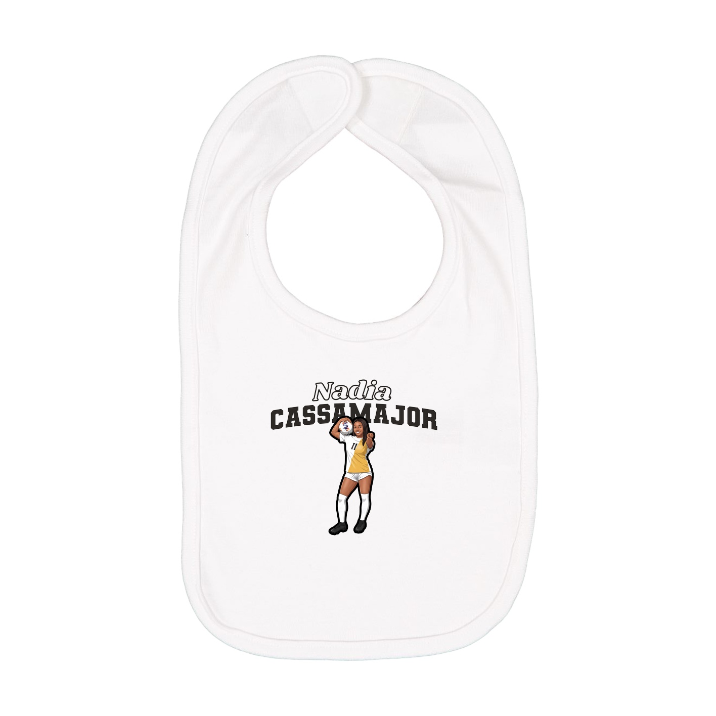 Infant Bib — Name Arch in White