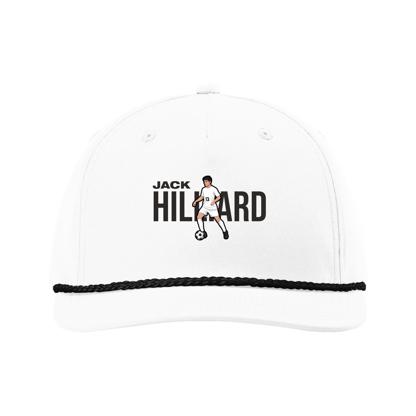 Five-Panel Classic Rope Cap — Player Name in White