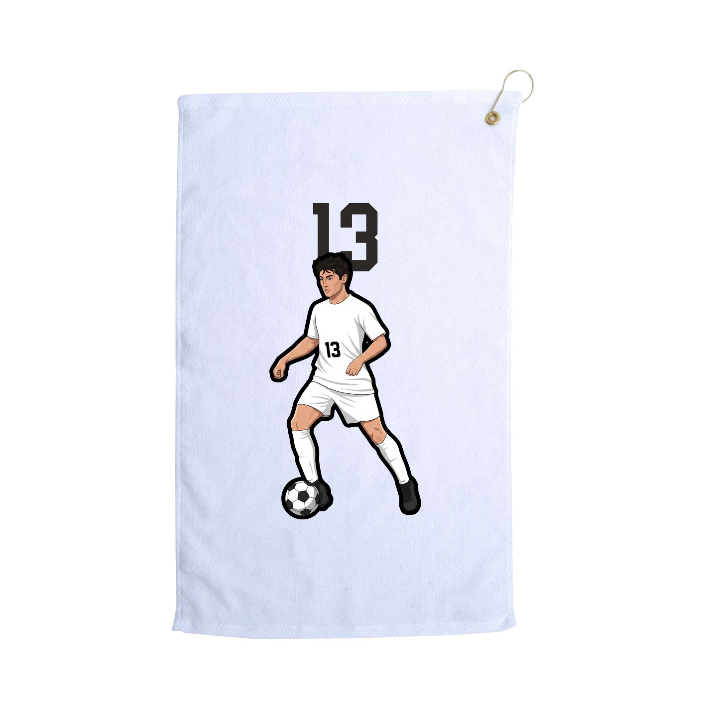 Golf Towel — Number Top in White