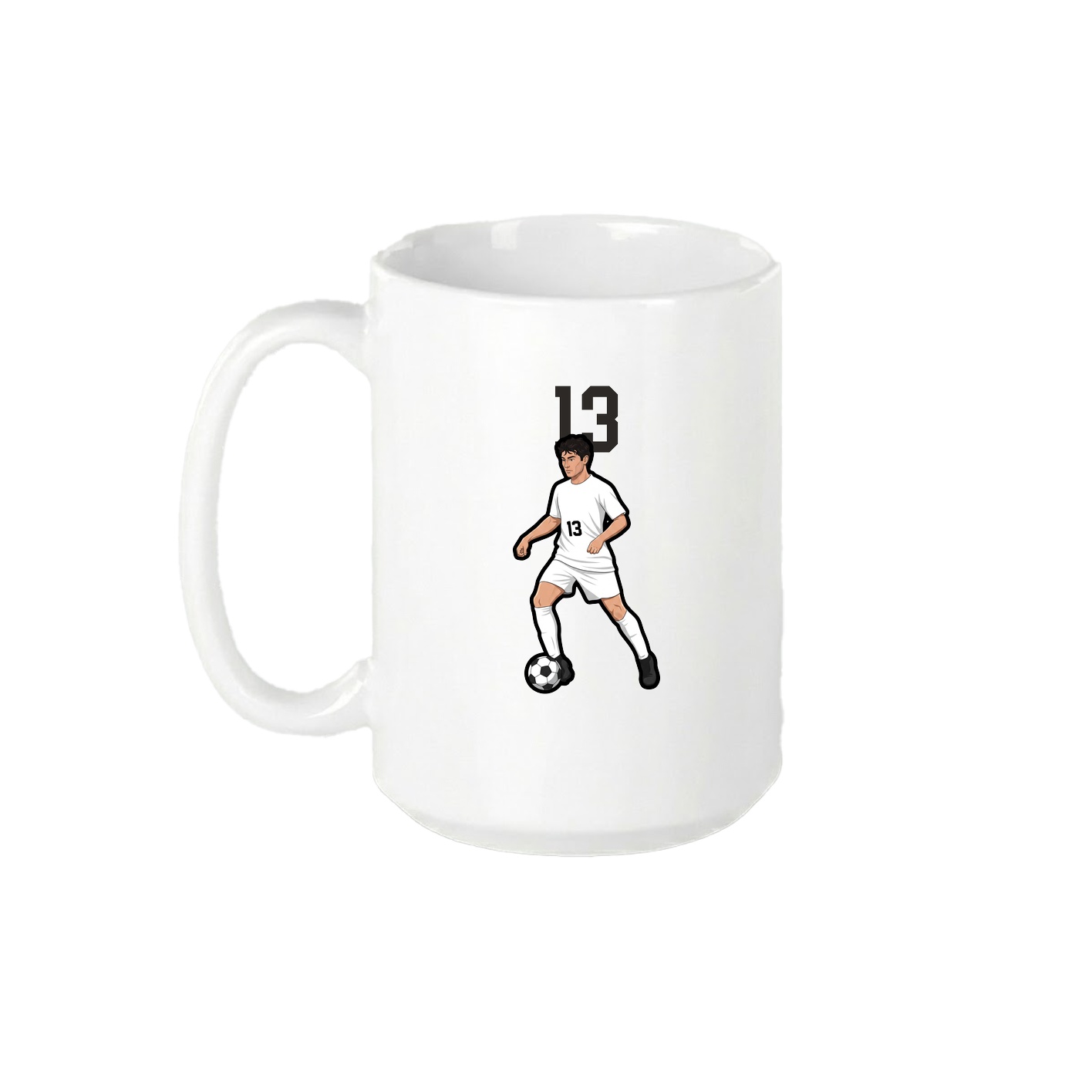 15oz Coffee Mug — Number Top in White