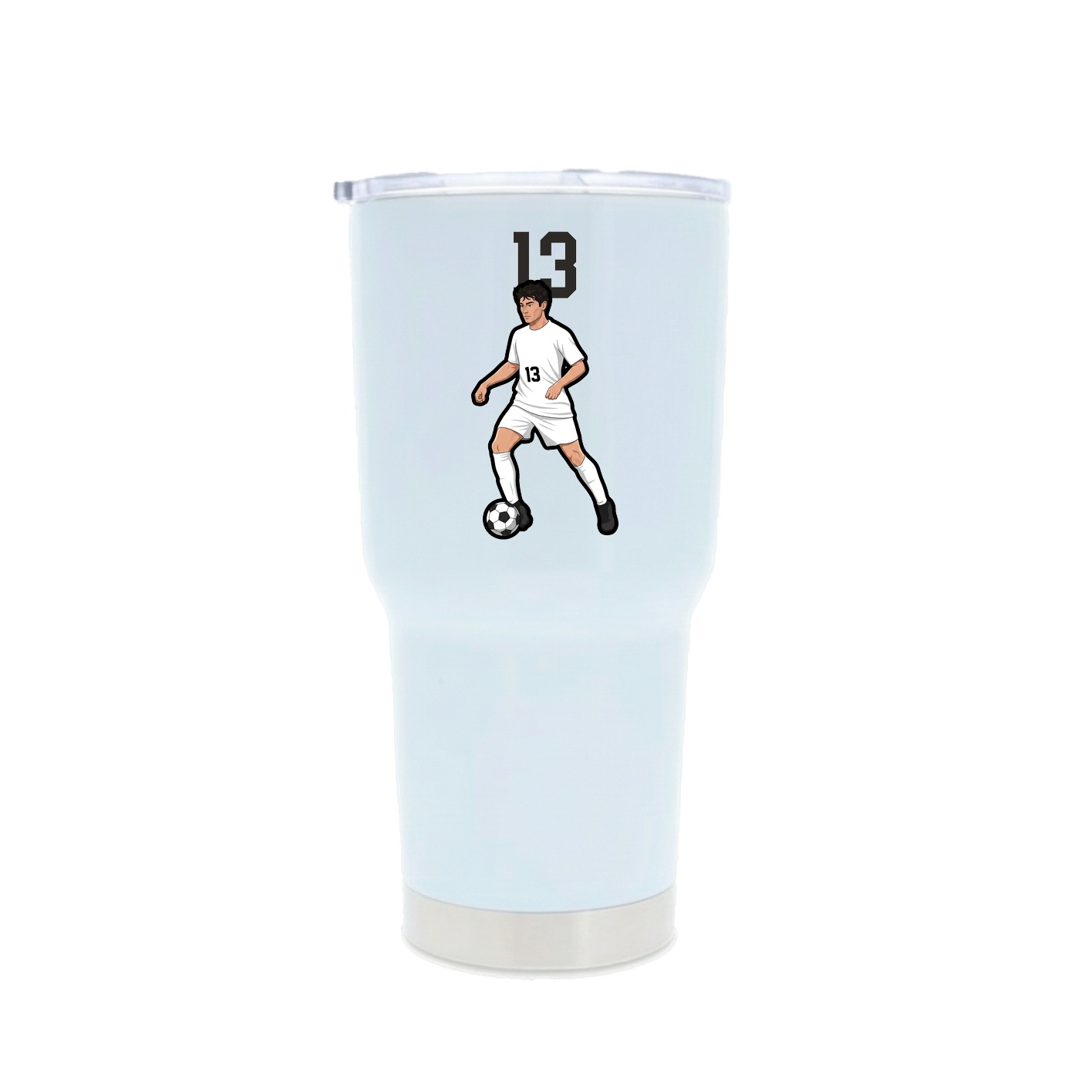 30oz Stainless Steel Tumbler — Number Top in White