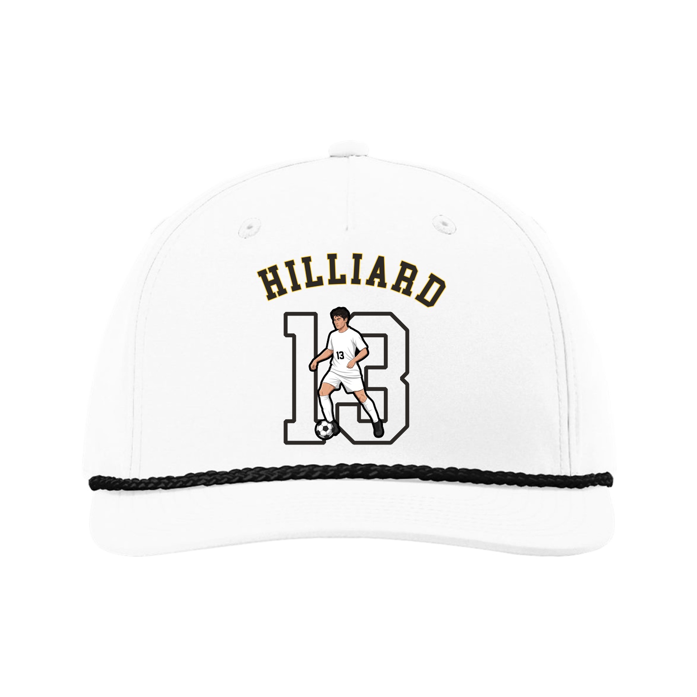 Five-Panel Classic Rope Cap — Shirsey Arch in White