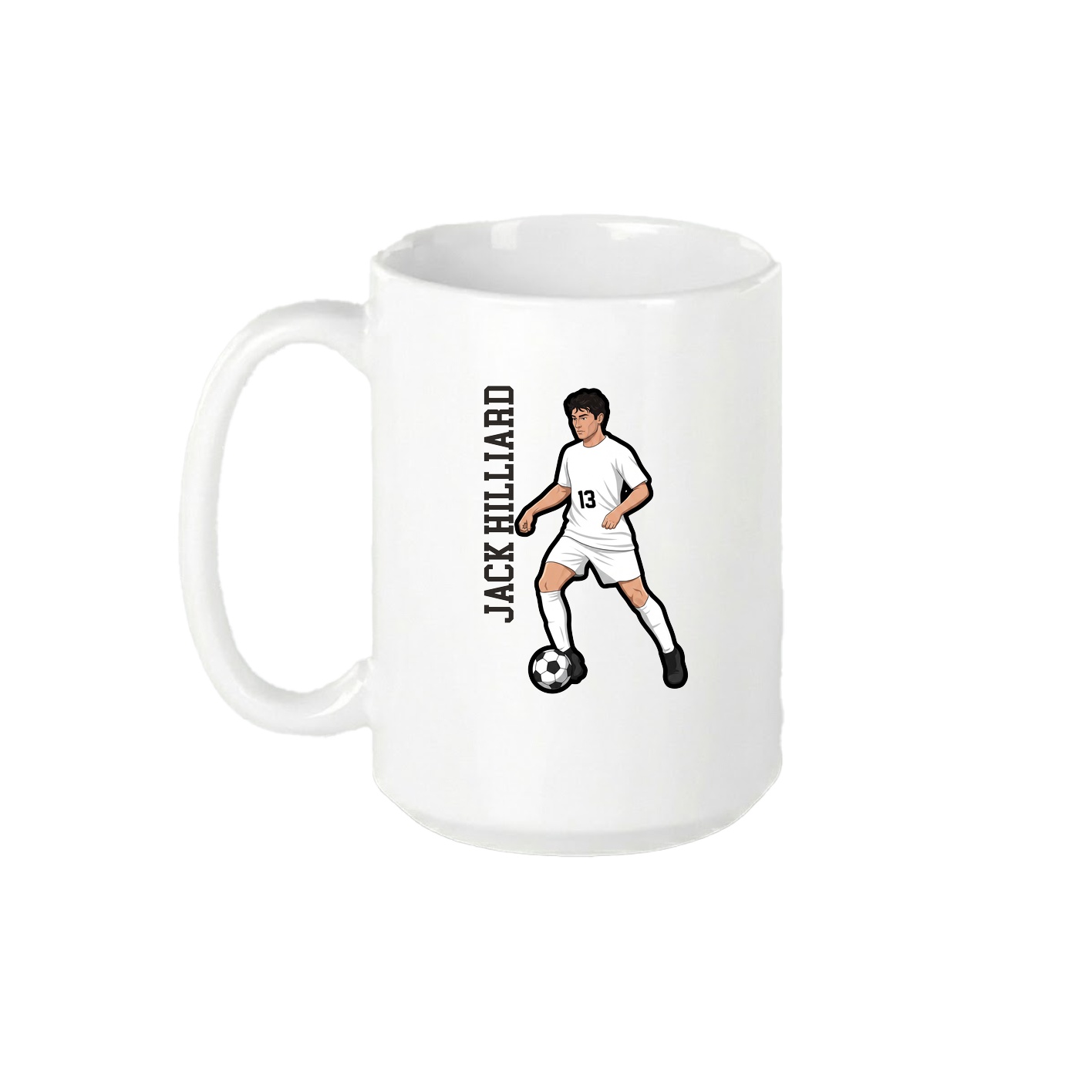 15oz Coffee Mug — Name Vertical in White