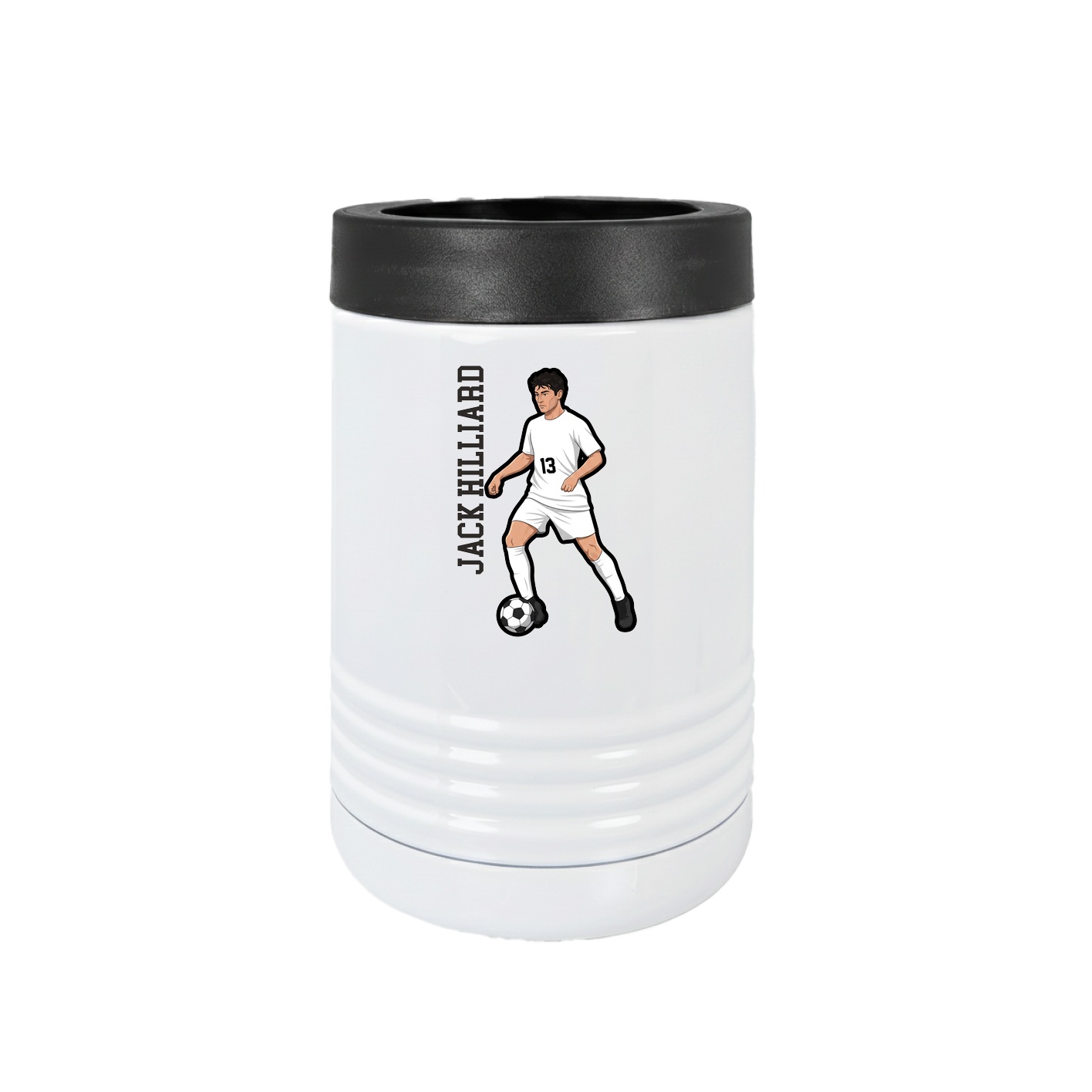 Beverage Holder — Name Vertical in White