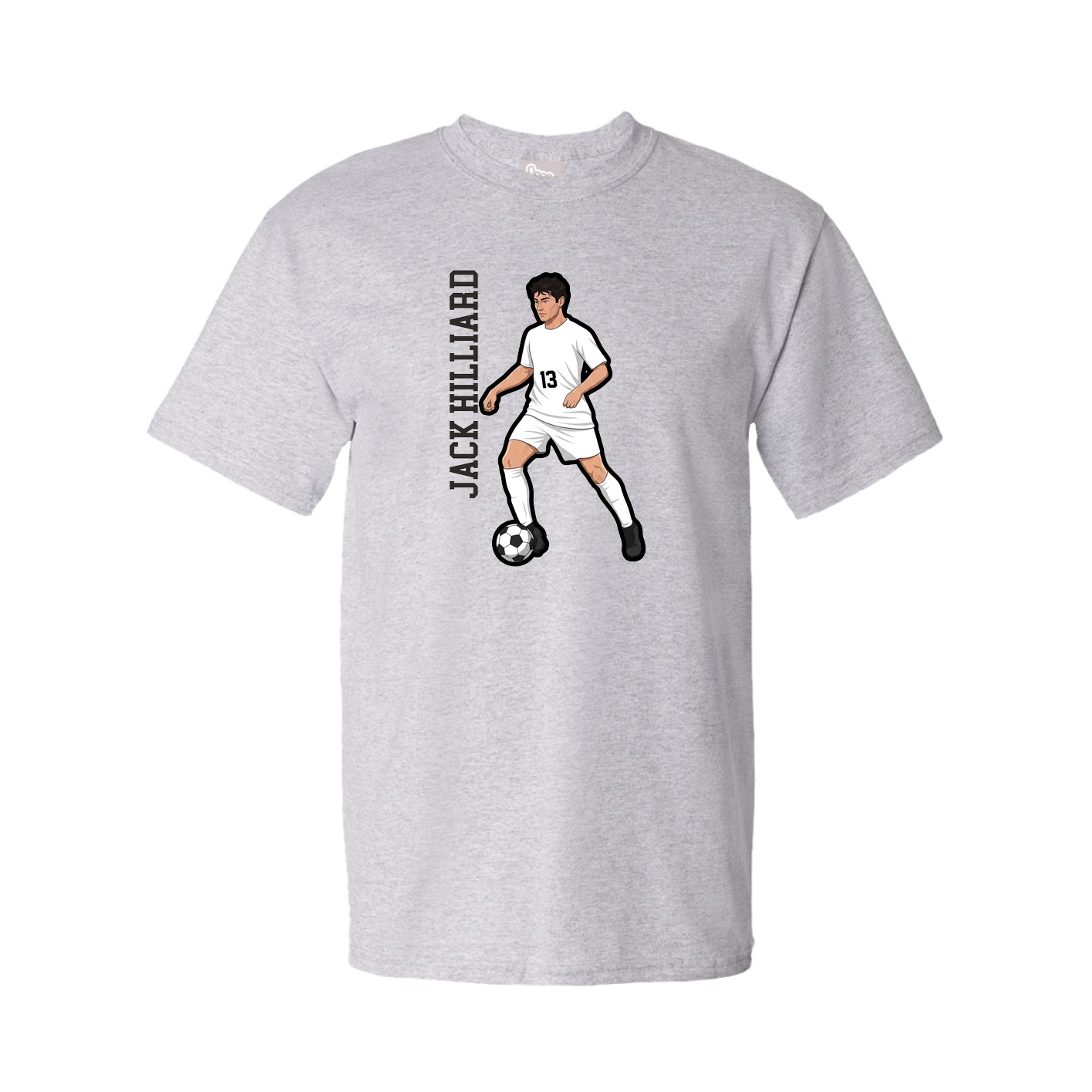 Tee — Name Vertical in Grey
