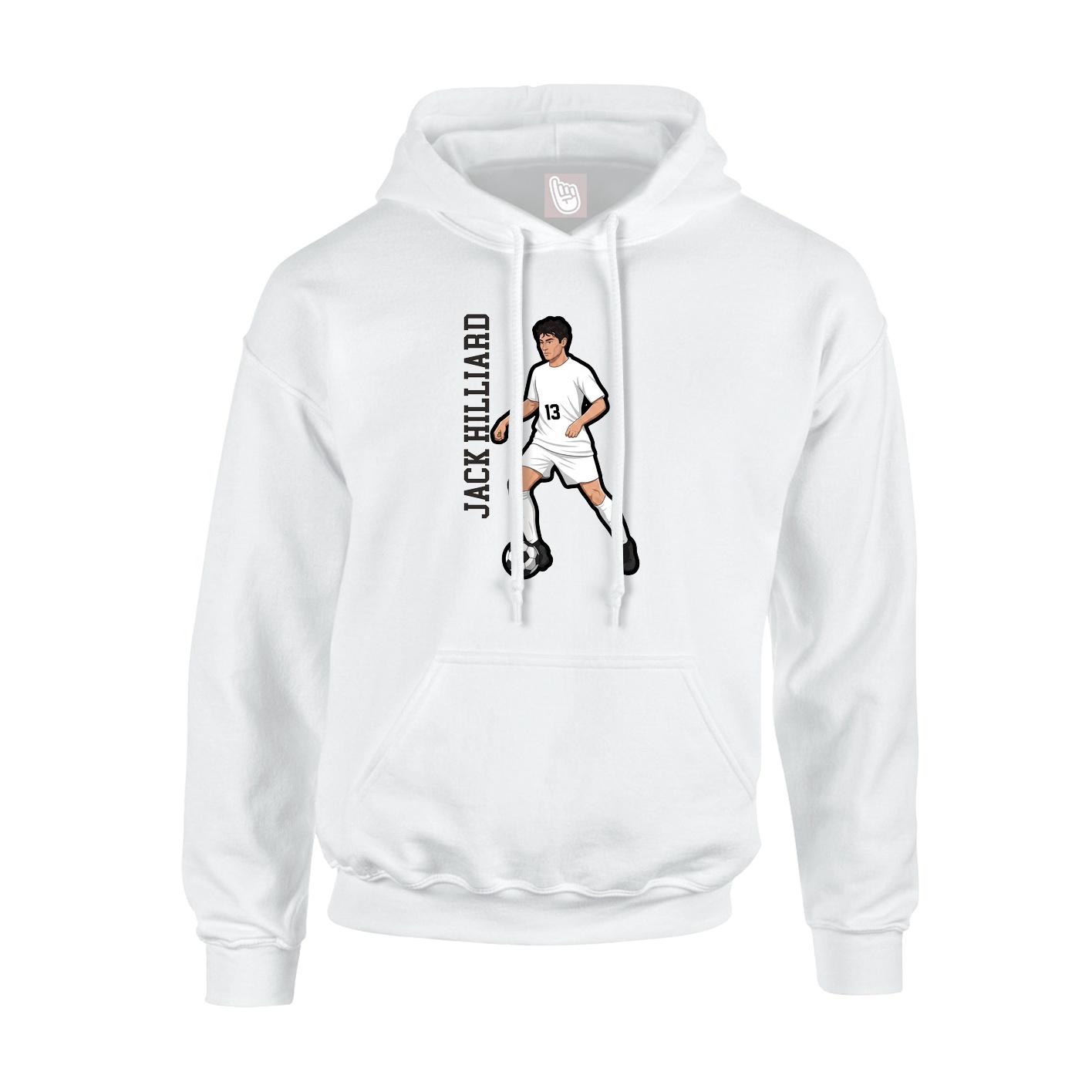 Hoodie — Name Vertical in White
