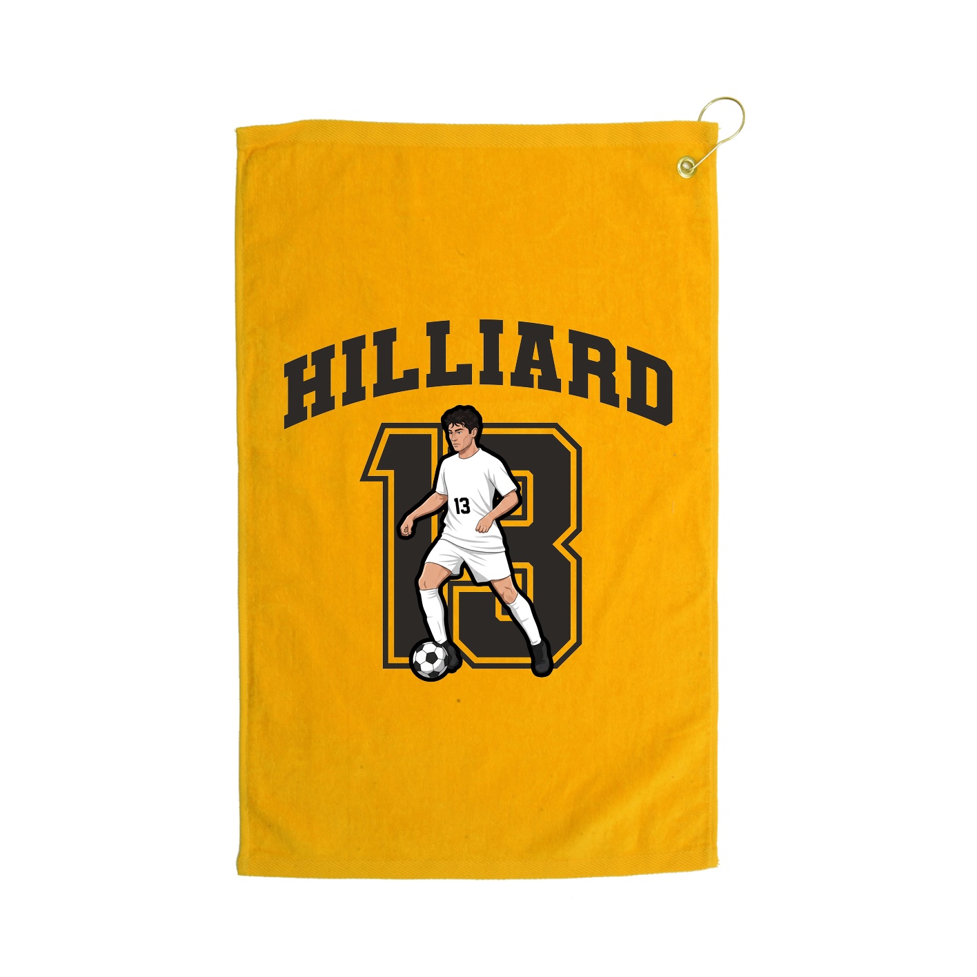 Golf Towel — Number in Gold