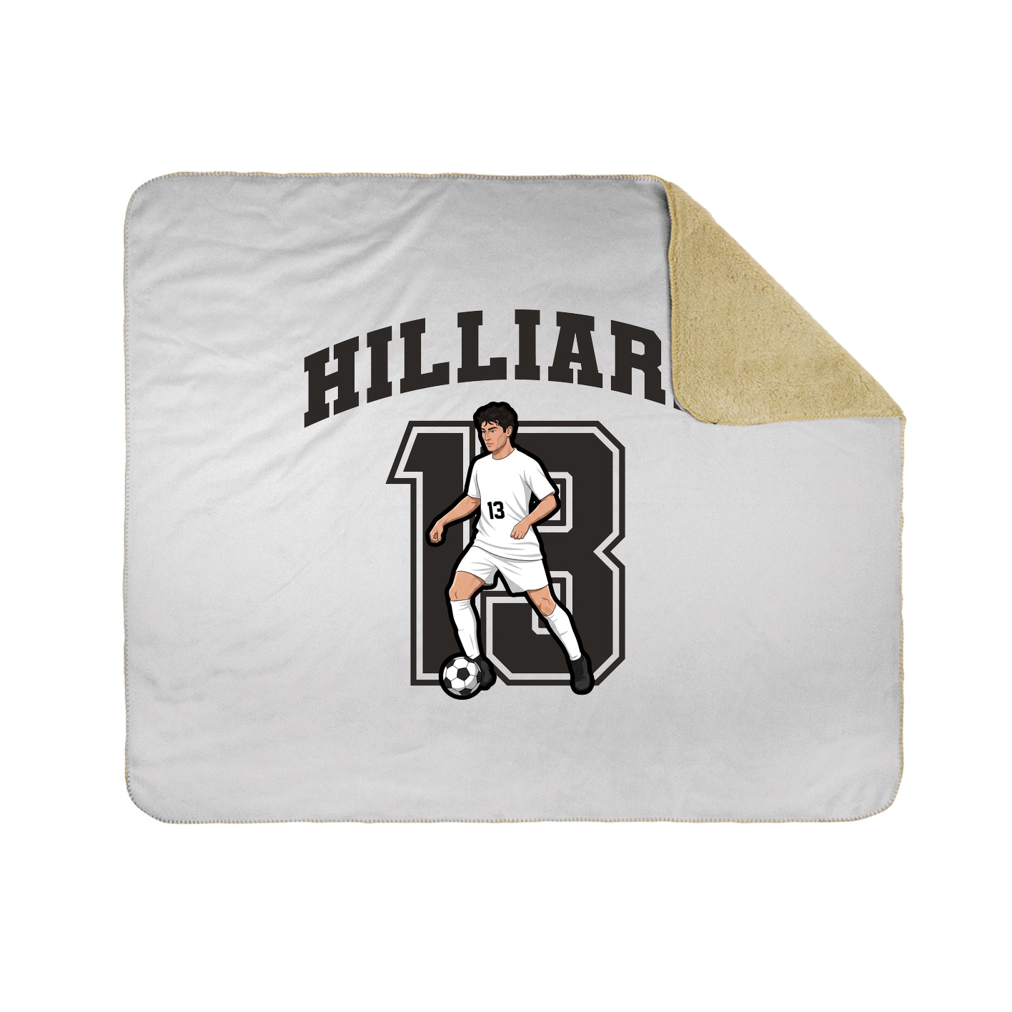 Throw Blanket — Number in White