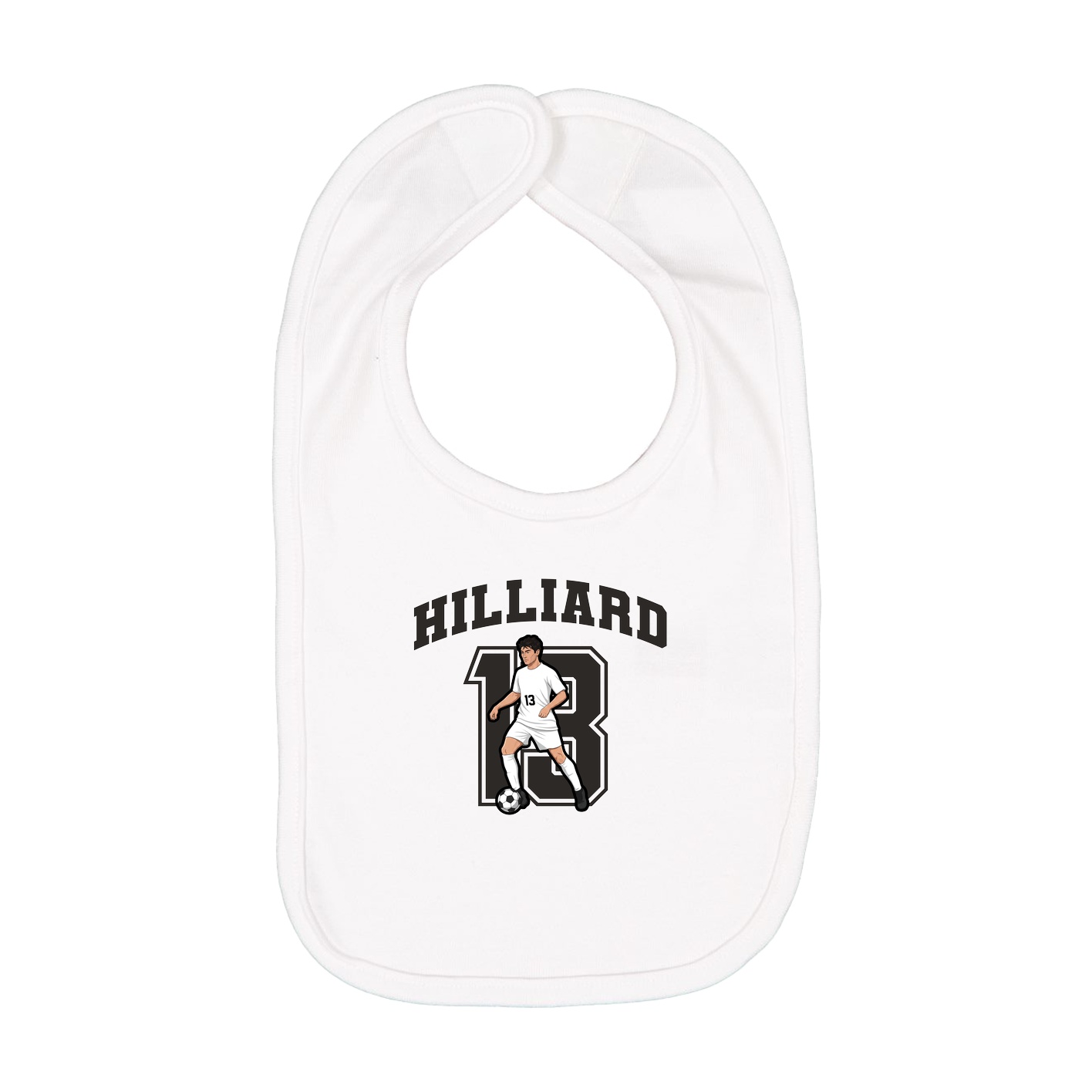 Infant Bib — Number in White