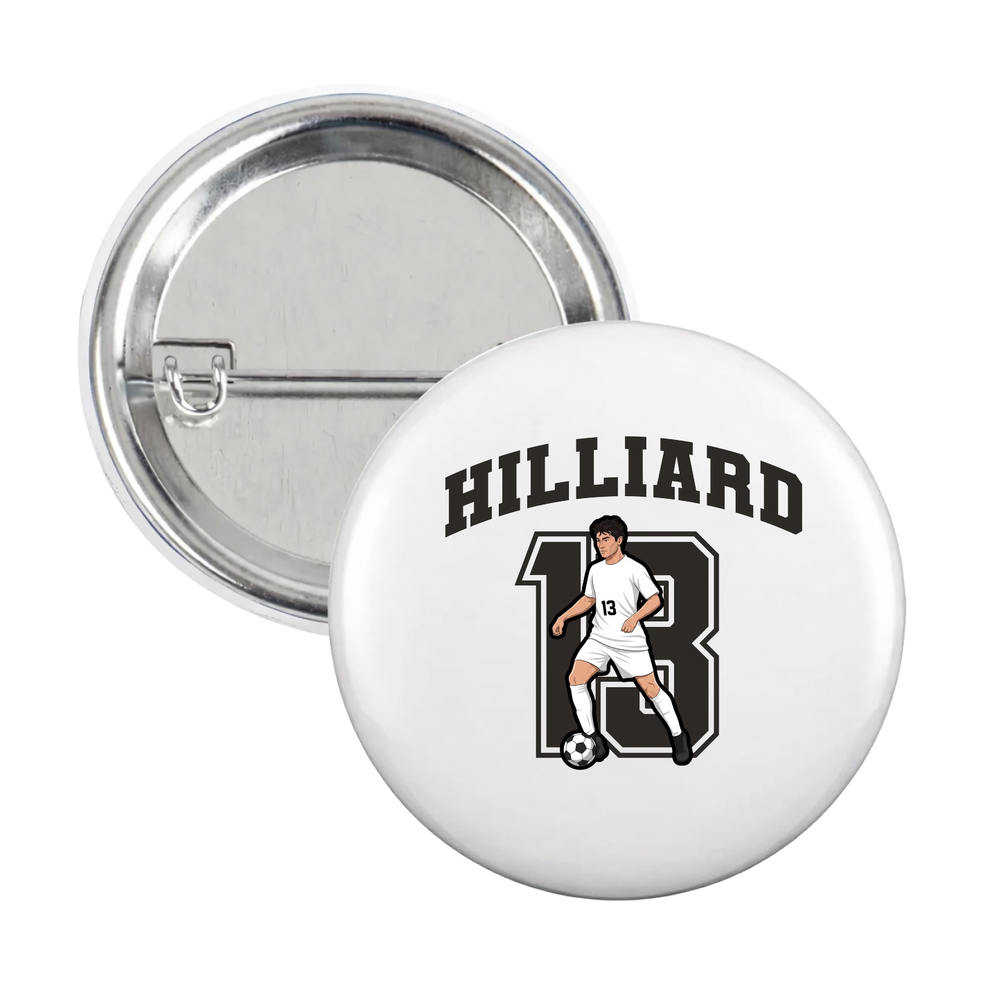 Game Day Button — Number in White