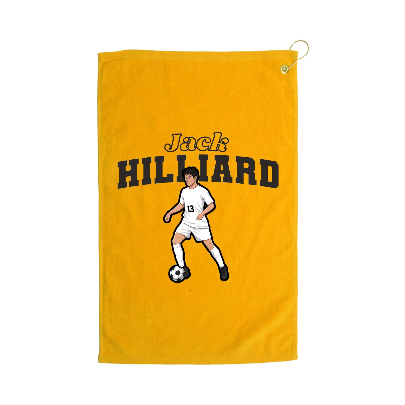 Golf Towel — Name Arch in Gold
