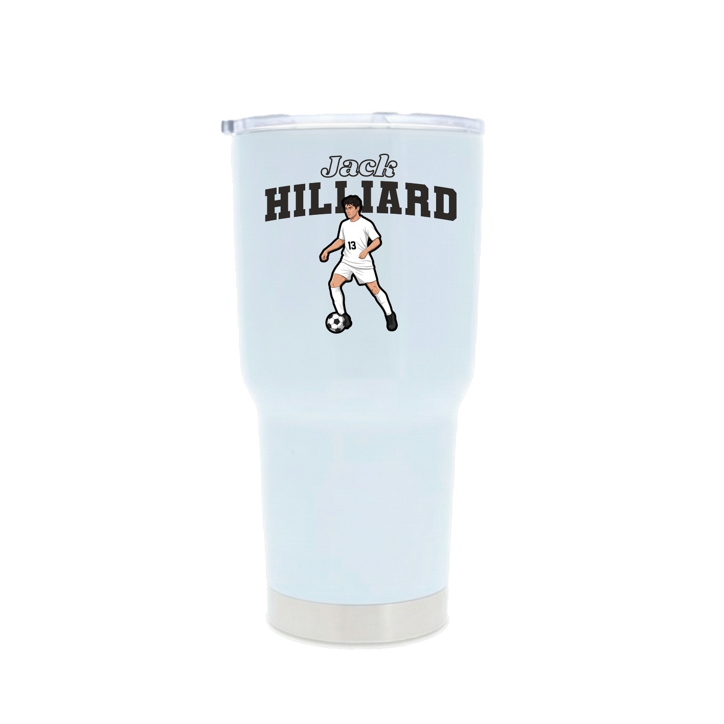 30oz Stainless Steel Tumbler — Name Arch in White