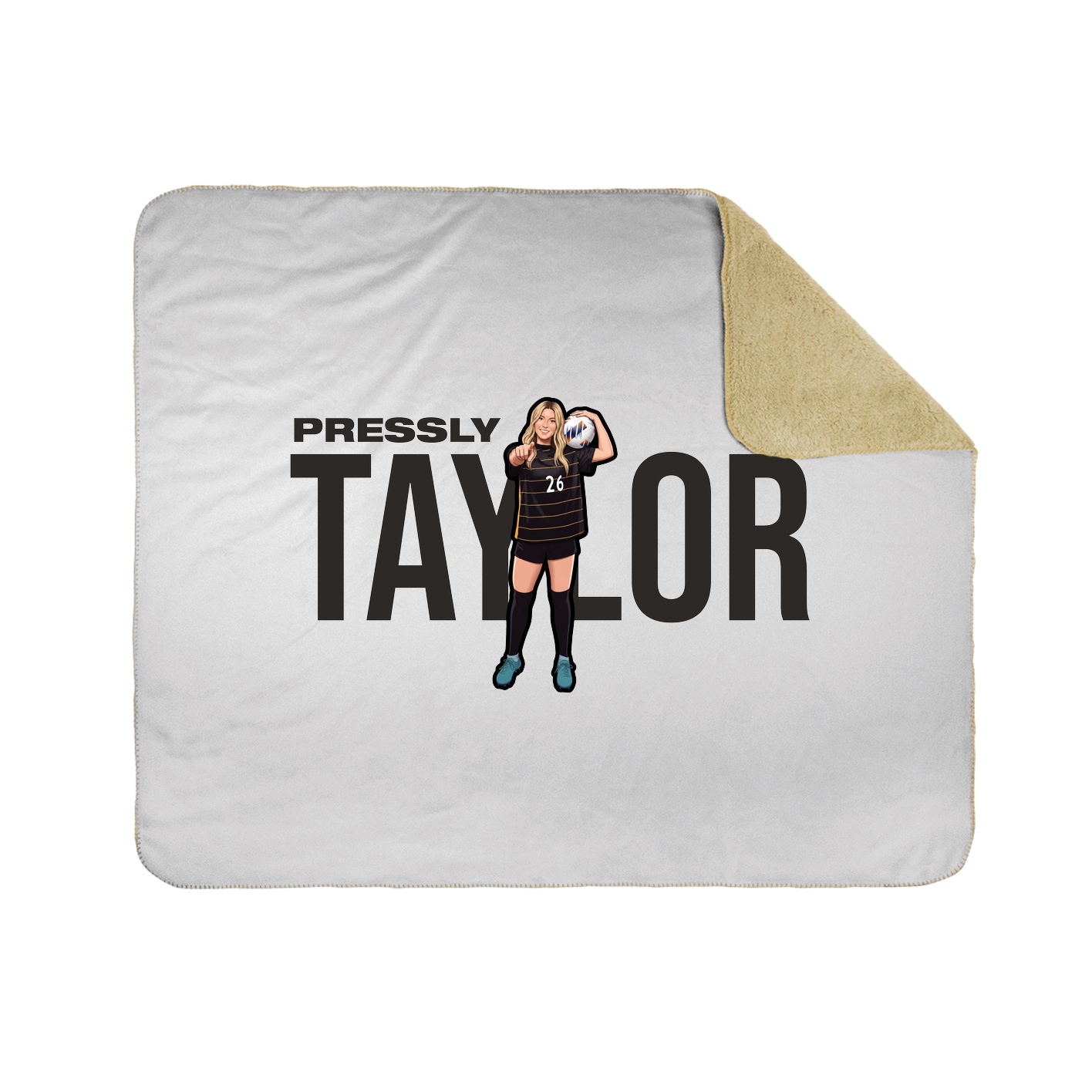 Throw Blanket — Player Name in White