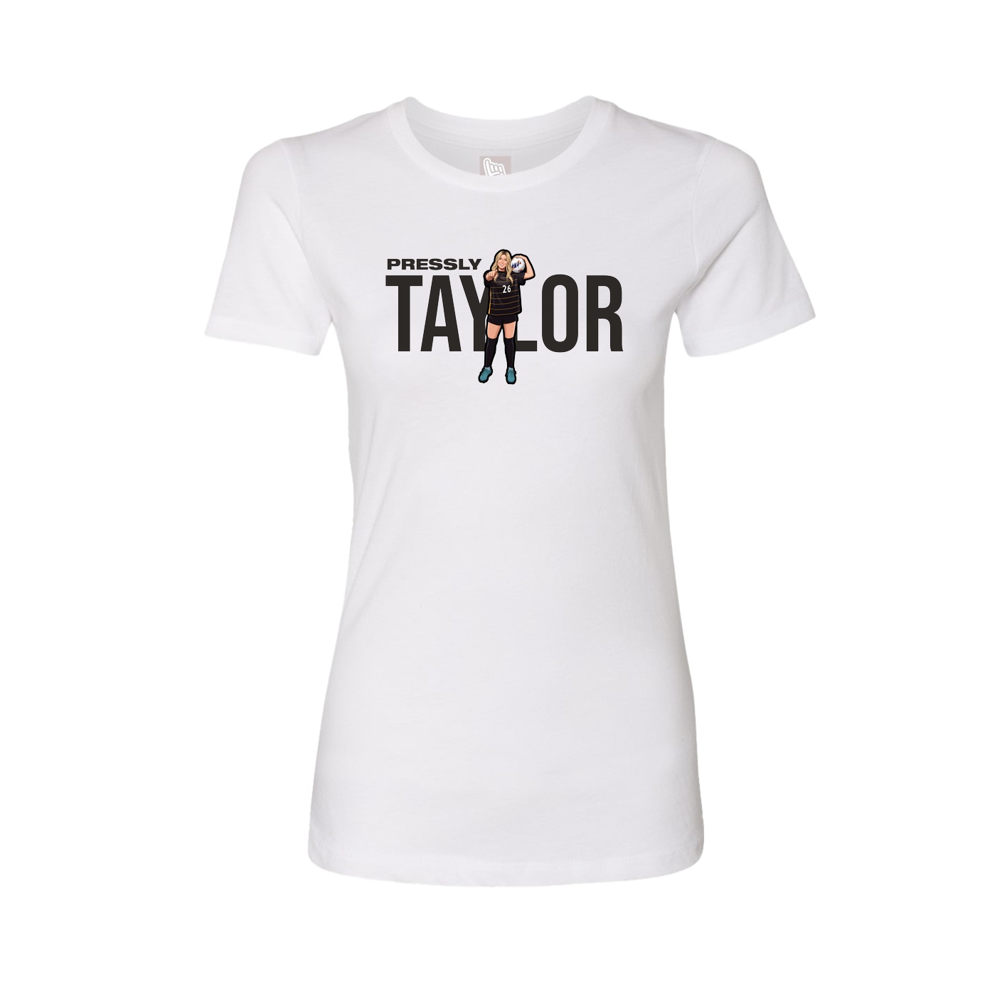 Fitted Women's Tee — Player Name in White
