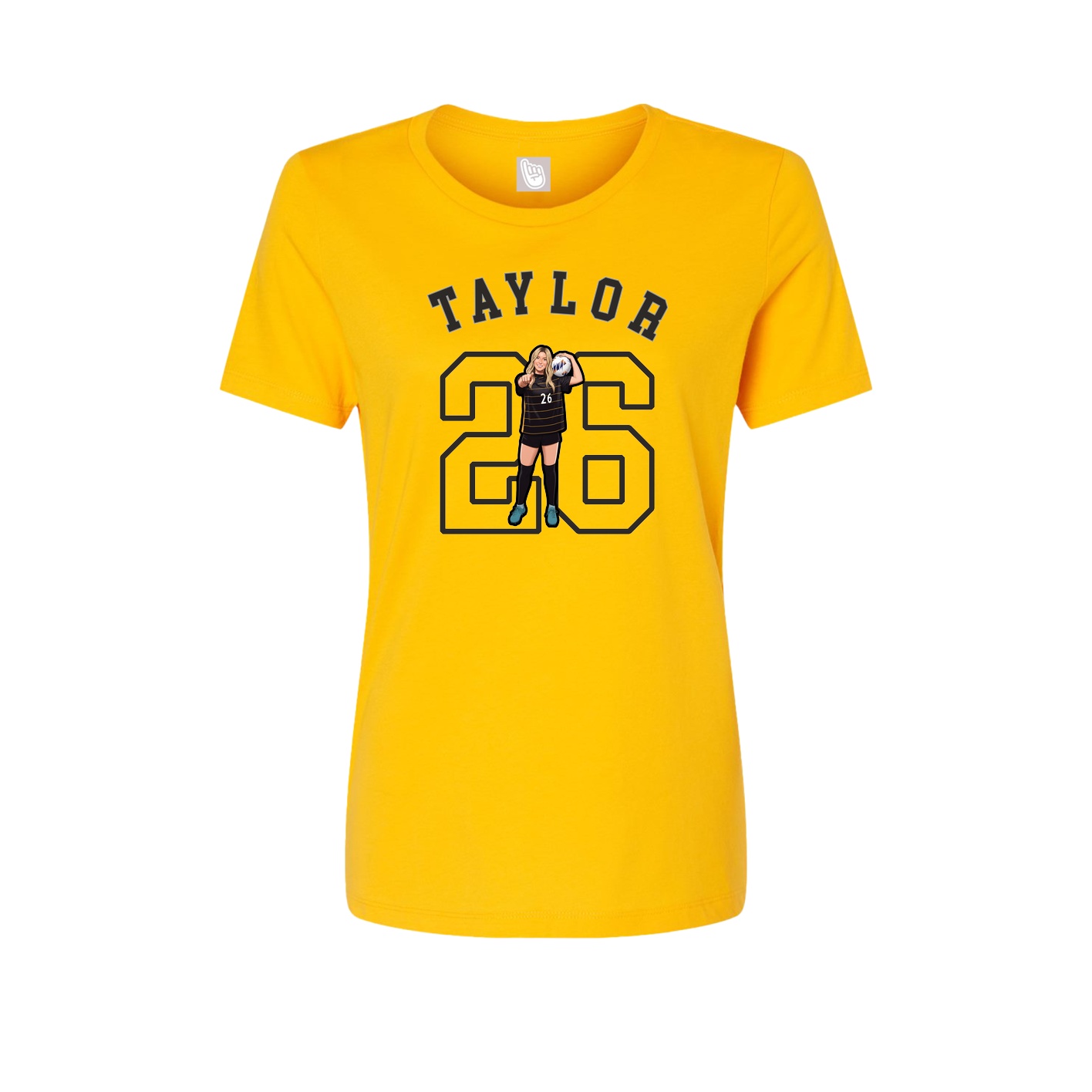 Fitted Women's Tee — Shirsey Arch in Gold