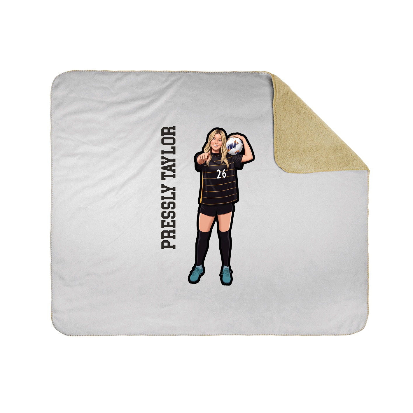 Throw Blanket — Name Vertical in White