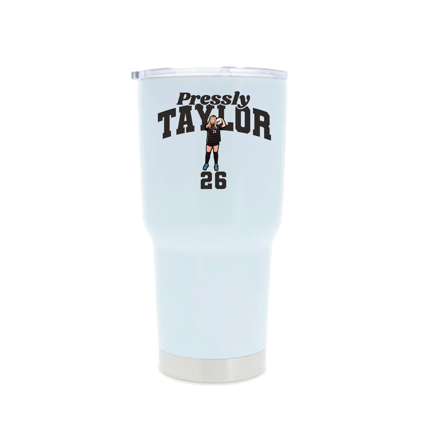 30oz Stainless Steel Tumbler — Signature Arch in White