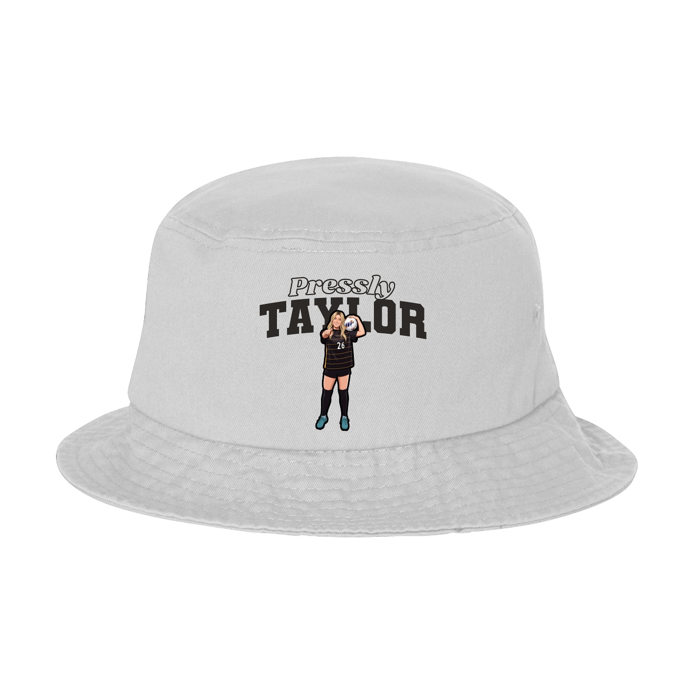 Bucket Cap — Name Arch in White