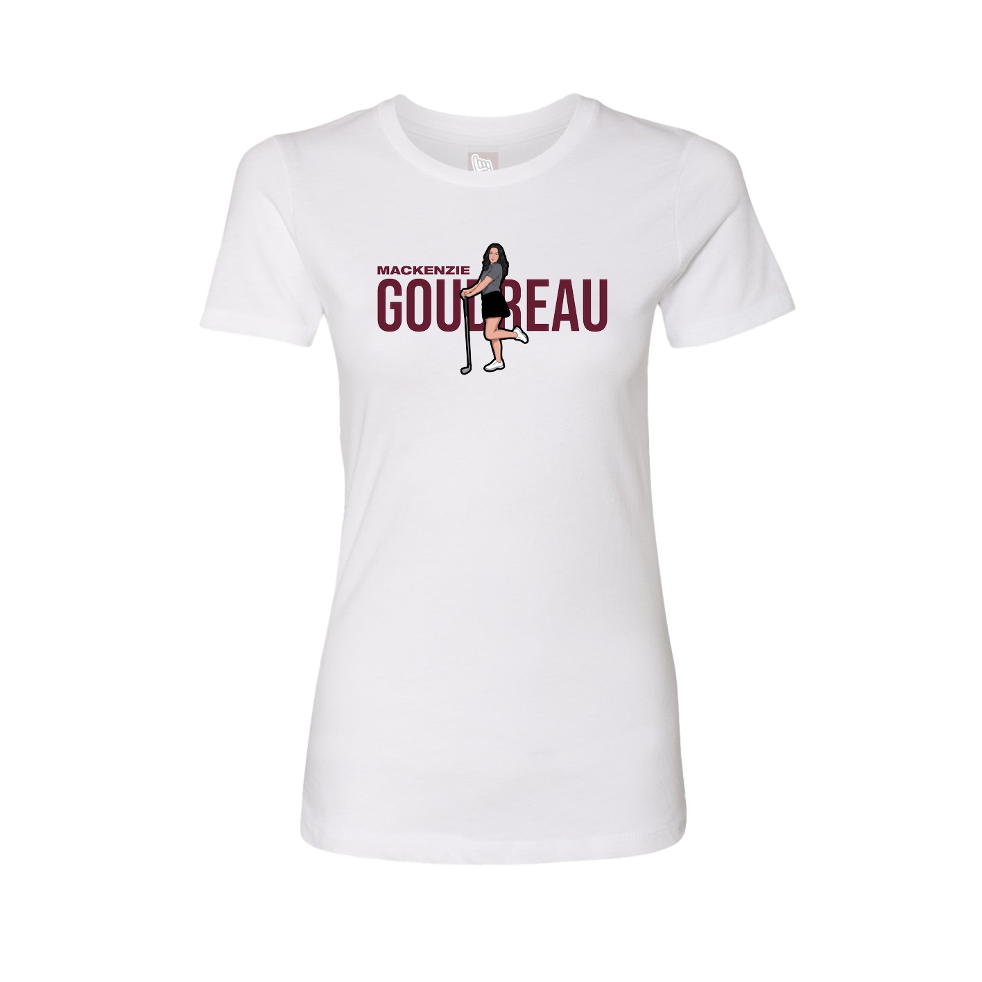 Fitted Women's Tee — Player Name in White